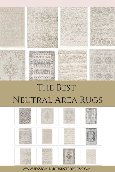 Check out some of the best neutral area rugs. These rugs are perfect for many areas of your home including living room, bedroom, master bedroom, entry, & dining room. Click the image for styling tips & shoppable links to all these neutral area rugs. #livingroomrugs #boutiquerugs #eDesign Neutral Area Rugs In Living Room 9x12, Neutral Area Rug Living Room, Neutral Area Rugs In Living Room Bohemian, Neutral Color Rugs Living Room, Area Rugs On Dark Wood Floors, Living Room Rugs On Light Hardwood, Light Rug On Dark Wood Floor, Rugs For Living Room Neutral, Greige Rugs Living Room