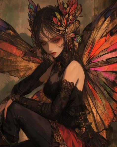 Fairy Lady #ai #midjourney #fairy #fairytale #fada #animestyle Titania Fairy Queen Dnd, Fairy Woman Art, Vampire Fairy Aesthetic, Faerie Illustration, Fairy Rpg, Gothic Fairy Aesthetic, Fairy Queen Art, Fairy Character Art, Dark Fairy Art