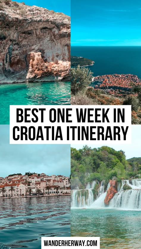 1 Week Vacation Ideas, Croatia Road Trip Itinerary, One Week In Croatia, Croatia Places To Visit, Balkan Travel Itinerary, Croatia Itinerary One Week, What To Do In Croatia, Croatia Must See, Beaches In Croatia