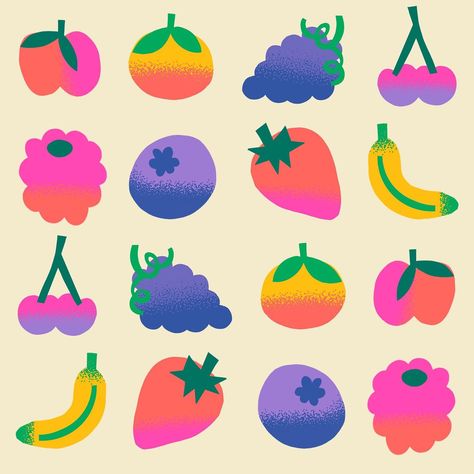 Art & Design • Instagram Food Festival Design, Ferns Illustration, Vegetable Illustration, Fruit Packaging, Fruit Cartoon, Fruit Party, Fruit Illustration, Cute Fruit, Fruit Design