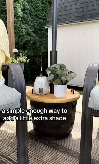 How to Make a DIY Umbrella Stand in a Few Simple Steps | Hometalk Outside Umbrella Stand Diy, Umbrella Stands Outdoor, Diy Concrete Umbrella Base, How To Make An Umbrella Stand, Diy Umbrella Table Stand, Umbrella Pot Stand, Backyard Umbrella Ideas Shades, Diy Umbrella Stand Outdoor Side Tables, Outdoor Umbrella Stand Diy Planter Pots