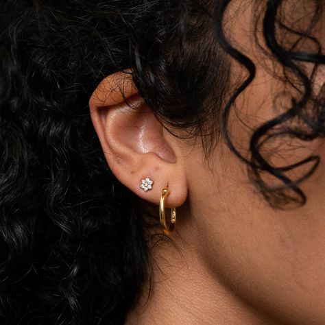 Midi Hoop $49 Mejuri Minimal Hoop Earrings, Double Piercing, Earring Hoops, Engraved Items, Jewelry Inspo, Gold Hoops, Gold Hoop, Earrings For Women, Things To Buy