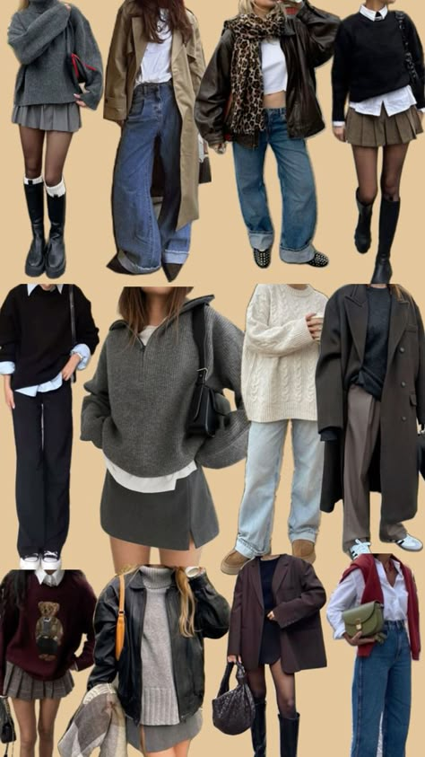 An outfit for every day🤎 Uni Outfits, Fall Inspo, Downtown Girl, Fall Fits, Autumn Outfits, Winter Fits, 가을 패션, Outfit Inspo Fall, Cute Simple Outfits