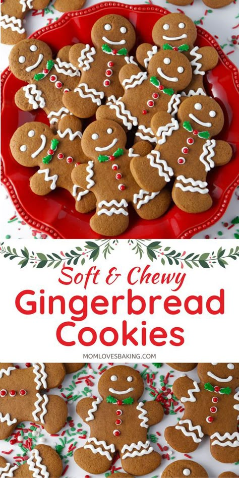 Chewy Gingerbread Men, Gingerbread Man Cookie Recipe, Homemade Gingerbread Cookies, Holiday Gingerbread Cookies, Gingerbread Cookies Recipe, Gingerbread Men Cookies, Holiday Baking Ideas, Gingerbread Cookie Dough, Chewy Gingerbread Cookies