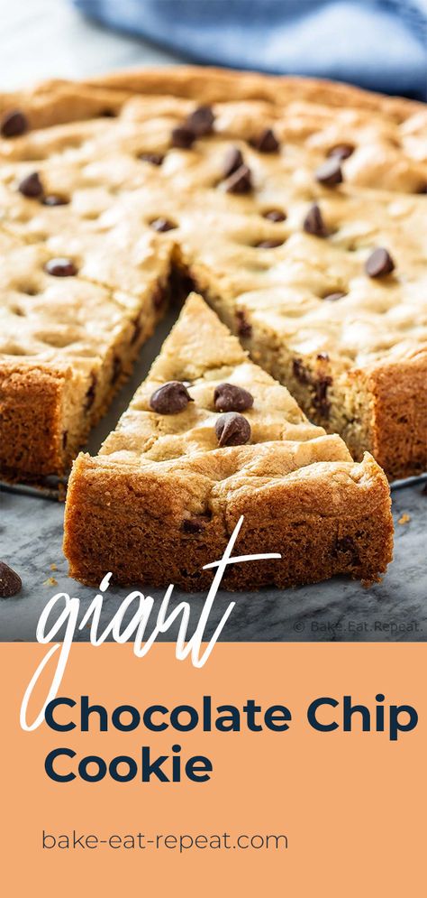 One Giant Cookie, Giant Choc Chip Cookie Recipe, Giant Soft Chocolate Chip Cookies, Giant Chocolate Chip Cookie Pizza, Extra Large Chocolate Chip Cookies, Big Birthday Cookie, One Giant Cookie Recipe, Large Chocolate Chip Cookie Cake, Chocolate Chip Pizza Cookie