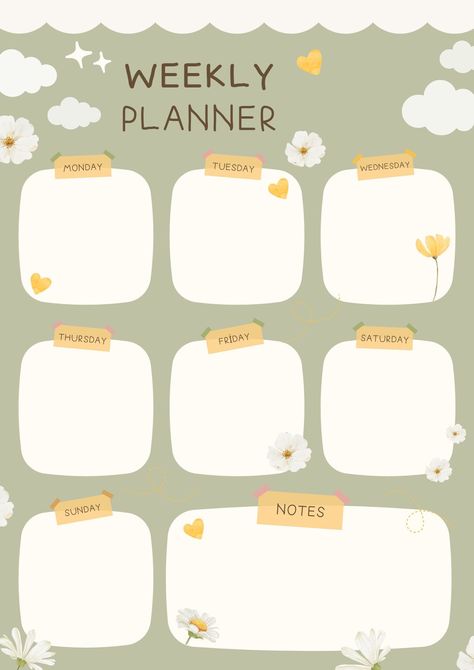 Weekly Planner plannerdividers #undatedplannergoodnotes Bullet Journal Boxes, Aesthetic Weekly Planner, Cute Weekly Planner, Peta Minda, Digital Planner Ideas, Weekly Planner Print, Cute Daily Planner, Weekly Planner Design, Daily Planner Printables Free