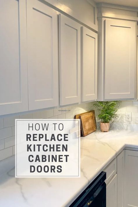 Everything you need to know about how to replace your kitchen cabinet doors and drawer fronts. Learn what hinges to buy, what size doors you need, how to attach new hinges, easiest way to attach drawer fronts. This post has it all! Replace Kitchen Cabinet Doors, Replacing Kitchen Cabinet Doors, Replacing Kitchen Cabinets, New Kitchen Cabinet Doors, Kitchen Cabinets Fronts, New Cabinet Doors, Update Kitchen Cabinets, Diy Cabinet Doors, Old Kitchen Cabinets