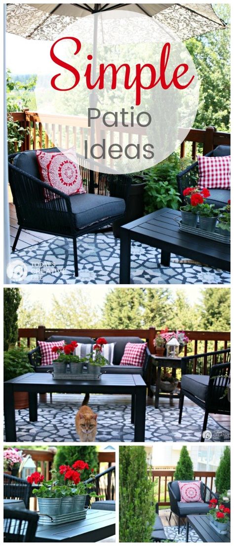 Deck On A Budget, Small Patio Ideas On A Budget, Small Patio Decorating Ideas, Diy Patio Ideas, Relaxing Patio, Small Patio Ideas, Outdoor Living Deck, Small Patio Decor, Back Deck Decorating