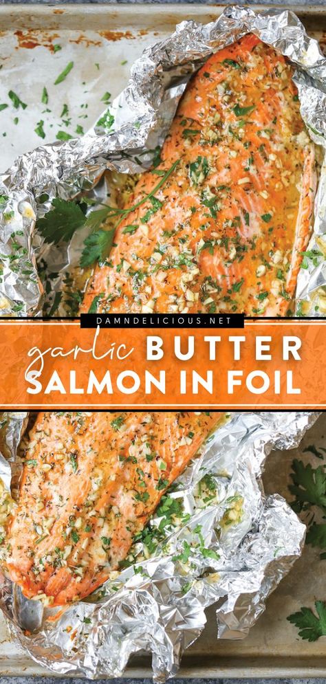 Garlic Butter Salmon In Foil, Best Garlic Butter, Salmon In Foil Recipes, Oregano Recipes, Salmon Foil Packets, Salmon Recipes Oven, Best Salmon Recipe, Salmon In Foil, Best Salmon