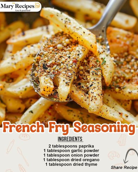 Fries Seasoning Recipe, French Fries Seasoning, French Frie Seasoning, Fries Seasoning, Fry Seasoning, Cooking French Fries, French Fry Seasoning, Dried Basil, Seasoning Recipe