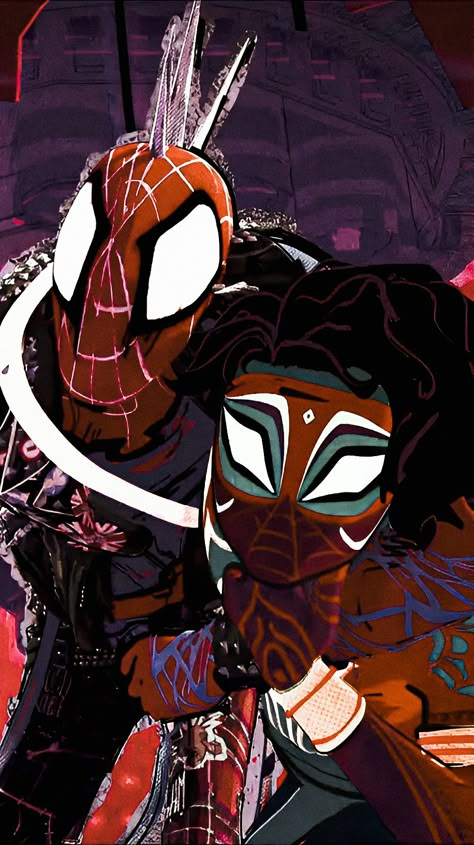 Chaipunk Fan Art, Pav X Hobie, Background Art Ideas, Spiderpunk Wallpaper, Spider Punk Wallpaper, Across The Spider Verse Wallpaper, Spider Verse Wallpaper, Lockscreen Themes, Hobie Brown