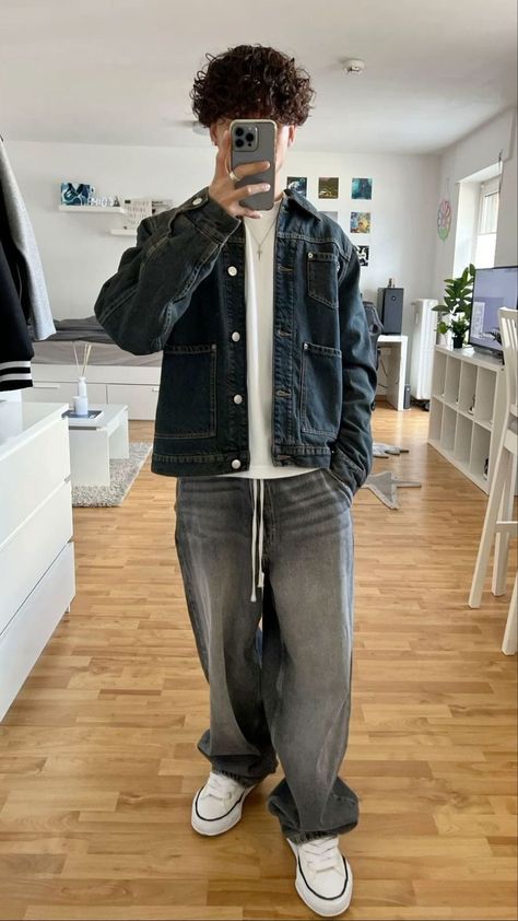 Baggie Jeans Outfit, Baggy Jeans Outfits, Baggy Jeans Outfit, Jeans Outfit Men, Trendy Boy Outfits, Denim Skirt Outfits, Street Style Outfits Men, Mens Casual Dress Outfits