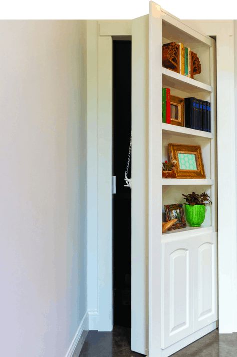 Diy Hidden Door, Bookcase Door Diy, Hidden Bookshelf Door, Hidden Door Ideas, Hidden Doors In Walls, Hidden Door Bookcase, Concealed Door, Hidden Closet, Secret Doors