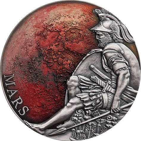 3000 Francs (Mars) - Cameroon – Numista Mars Planet, Planet Mars, Design Theme, Challenge Coins, High Relief, Silver Coin, Antique Finish, Edge Design, Silver Coins