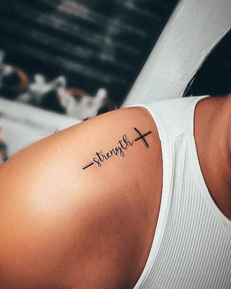 Hope And Strength Tattoo, The Lord Is My Strength Tattoo, Tattoos For Mentality, Tattoo Ideas Female Meaningful Simple, Small Metal Health Tattoos, I Am Because You Are Tattoo, Chosen Tattoos For Women, Psalm 91 Tattoos For Women, Stronger Tattoos For Women