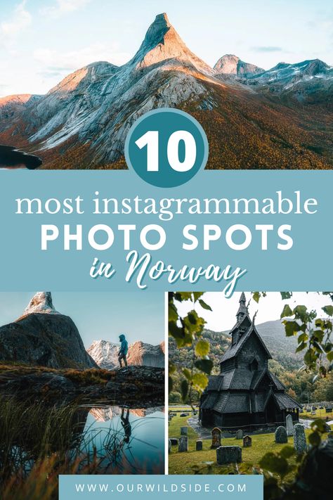 In this guide, we're sharing Norways top 10 Instagrammable photo locations, from unique historic churches to picturesque mountain ranges, theres so much to see and photograph! Oslo Photo Ideas, Norway Instagram Pictures, Oslo Norway Photography, Norway Photography, Norway Roadtrip, Tromso Norway, Alesund, Adventure Holiday, Visit Norway