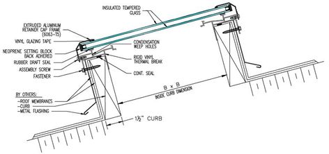 Skylight Sloped Roof, Skylight Construction Detail, Skylight Detail Drawing, Skylight Roof Detail, Roof Window Detail, Roof Slope Ideas, Skylight Detail Section, Glass Roof Detail, Roof Detail Architecture