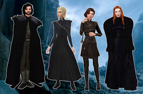 Sansa Stark Dress, Skyrim Clothes, Game Of Thrones Dress, Court Outfit, Winter Cloak, Sims Medieval, Royal Clothes, Long Fur Coat, Viking Shirt