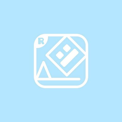 Geometry Dash App Icon, Blue Apps, Stitch App, Geometry Dash, Light Blue Aesthetic, Cute App, Cute Themes, Iphone Photo App, Bleu Pastel