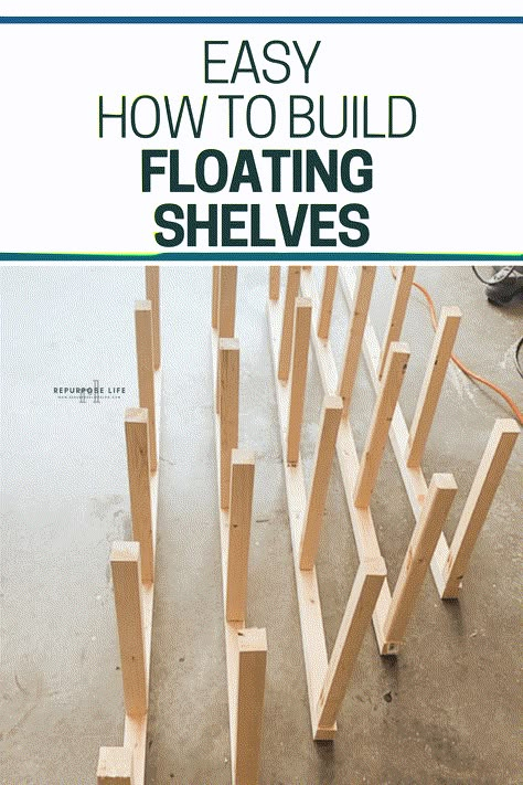 Learn how to build DIY floating shelves through this easy tutorial. Great addition to a family room; fireplace space; kitchen and bathroom Build Floating Shelves Diy, Diy Shelving Storage, Diy Wall Storage Shelves, Living Room Storage Fireplace, Diy Sturdy Shelves, Build A Wall Shelf, Diy Easy Floating Shelves, Floating Shelf Plans Living Room, Floating Shelves Beside Fireplace Ideas