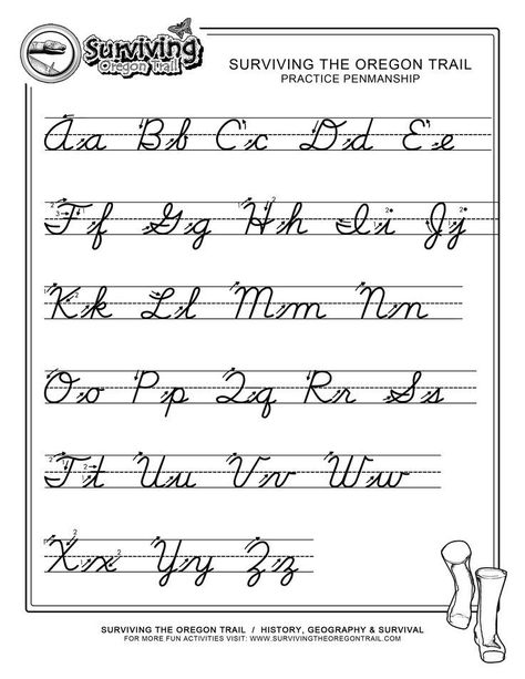 Cursive - Learn Cursive Letters Cursive Alphabet Printable, Cursive Alphabet Chart, Cursive Penmanship, Cursive Letters Worksheet, Free Handwriting Worksheets, Printable Handwriting Worksheets, Cursive Writing Practice Sheets, Cursive Worksheets, Handwriting Worksheets For Kids