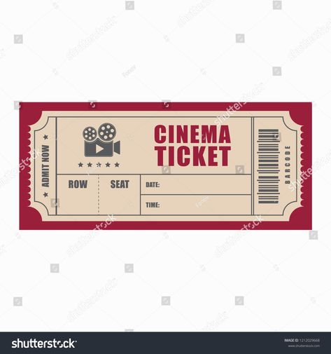 layout of cinema ticket, flat style, realistic template, imageticket#flat#layout#cinema Cinema Ticket Template Free Printables, Free Movie Ticket Template, Movie Ticket Template Free Printables, Printable Movie Tickets Templates Free, Cinema Ticket Aesthetic, Fake Movie Tickets, Cinema Ticket Printable, Movie Tickets Printable, Cinema Ticket Design