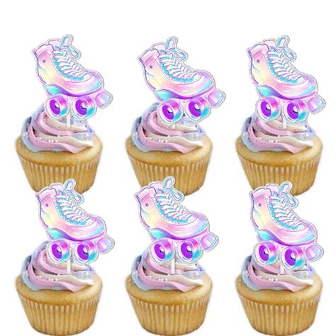 18pcs Glitter Roller Skates Dessert Cupcake Topper Children Boy Girl Happy Birthday Party Decorations 80s 90s Retro Hip Hop Roller Skating Theme Decor Supplies Roller Skate Party Ideas, Skate Party Ideas, Roller Skate Birthday Party, Skate Birthday Party, Roller Skate Party, Roller Skate Birthday, Ninth Birthday, Skate Birthday, Roller Skating Party