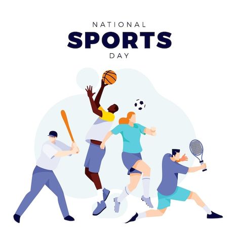 Sport Poster Illustration, Events Illustration, Sports Day Poster, Motion Graphics Trends, Sports Illustrations Art, Sports Illustrations Design, Multi-sport Event, National Sports Day, Day Illustration