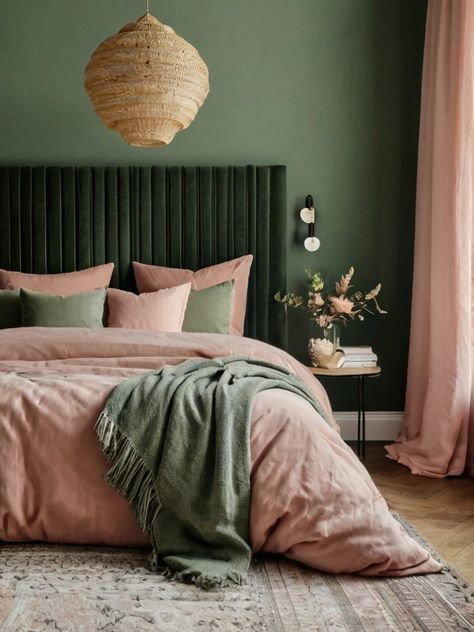 Budget-Friendly Sage Green and Blush Bedroom Ideas: You’ll Love - Homezillo Green And Blush Bedroom, Blush Bedroom Ideas, Sage Green And Blush Bedroom, Green And Pink Bedroom Ideas, Adult Pink Bedroom, Green And Pink Bedroom, Blush Bedroom Decor, Pink Green Bedrooms, Blush Pink Bedroom