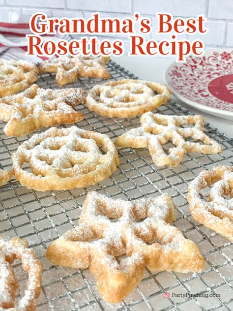 best rosettes cookie recipe, mom's best rosettes recipe, grandma's best rosettes cookie recipe, timbale cookies, scandinavian Christmas cookies, fried scandinavian crispy cookies, rosettes cookies, Christmas rosettes, how to prevent rosettes from sticking to timbale iron Italian Wand Cookies, Blue Ribbon Cookies Recipes, Butterhorns Recipe Cookies, Norwegian Rosette Cookies, Archway Wedding Cookies Recipe, Embossed Cookies Recipe Rolling Pins, Ree Drummond Sugar Cookie Recipe, Rosette Cookies Irons, Rosette Recipe How To Make