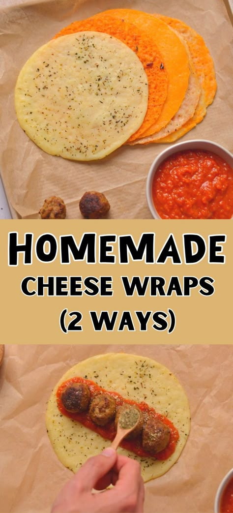 If you're looking for a tasty low-carb alternative to flour tortillas, this cheese wrap recipe is for you! Homemade keto cheese wraps are so easy to make and we'll show you two simple methods to do so. The best part about these low-carb keto wraps is that they're customizable so the possibilities are endless! How To Make Cheese Wraps, Homemade Keto Wraps, Keto Tortilla Wraps Recipe, No Carb Wraps Recipes, Keto Cheese Wraps Recipes, Keto Cheese Wrap Sandwiches, Keto Sandwich Wraps, No Carb Wraps, Cheddar Cheese Wrap