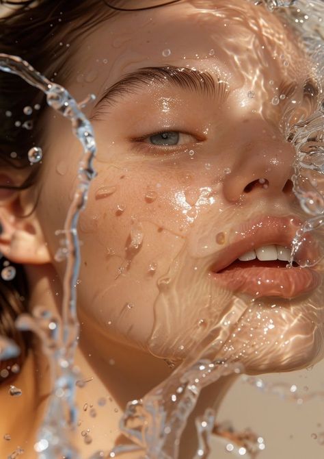 Clear liquid splashing portrait washing. | premium image by rawpixel.com / Pinn Beauty Background Skincare, Skin Aesthetic Photography, Cleanser Photography, Beauty Injections, Skincare Background, Skincare Photoshoot Ideas, Natural Skincare Photography, Background Skincare, Skin Photography