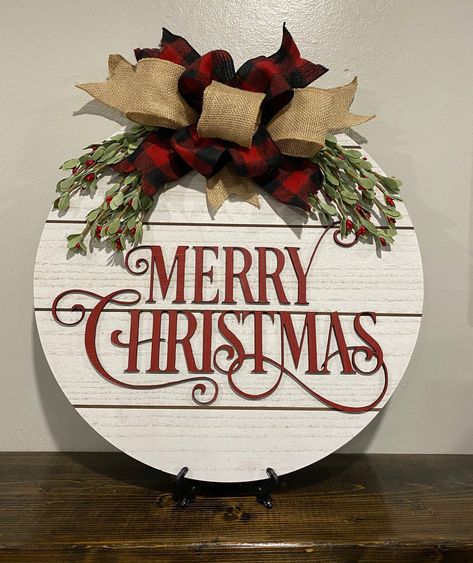 Christmas Signs Diy, Christmas Diy Wood, Christmas Wooden Signs, Furniture Studio, Wooden Signs Diy, Door Signs Diy, Wooden Door Signs, Christmas Signs Wood, Christmas Door Hanger