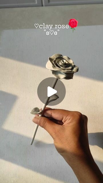 Jyoti |Artist on Instagram: "🄿🄰🅁🅃-1 of  𝙘𝙡𝙖𝙮 𝙛𝙡𝙤𝙬𝙚𝙧 𝙨𝙚𝙧𝙞𝙚𝙨🌹🌹🌹🌹  Clay flowers, diy rose, how to make rose, rose tutorial, gift ideas, diy gift, air dry clay diy, diy crafts, diy projects, handmade rose, gifts for him, creative art ideas, clay art, clay project, diy series, viral diy. ______________________________________________________ 🄵🄾🄻🄻🄾🅆 for more such diy ideas ______________________________________________________ #diy #rose #diyrose #craft #easydiy #diygift #flowers #diyproject #diycraft #handcraft #tutorial #viralart #explore #exploremore #fypシ #aesthetic #handmaderose #clayart #clayrose #clayflowers #clayideas #reelkarofeelkaro #diyreels #hobbyideasindia #creative" Aesthetic Dry Clay Ideas, Flowers Air Dry Clay, Dry Clay Ideas Aesthetic, Air Clay Sculpture Ideas, Rose Clay Art, What To Do With Dry Roses Ideas, Clay Roses Diy, Air Dry Clay Inspiration, Diy Clay Crafts Air Dry Easy