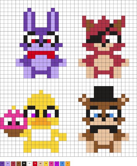 Fnaf Perler Beads, How To Pixel Art, Fnaf Crafts, Art Spiderman, Modele Pixel Art, Graph Paper Drawings, Easy Pixel Art, Pixel Art Templates, Art Templates