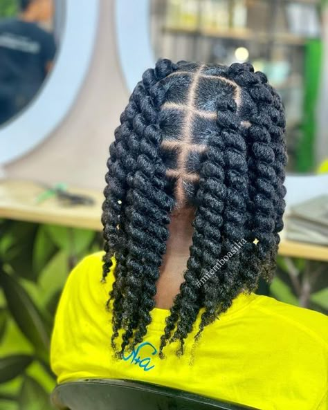 Mimi Twist On Natural Hair, Wool Hairstyles African Hair Braids, Hair With Thread, Easy Brazilian Wool Hairstyles, Brazilian Wool Hairstyles Twist, African Wool Thread Hairstyles, Thread Hairstyles, Wool Plaiting African Hair, Short Twists Natural Hair