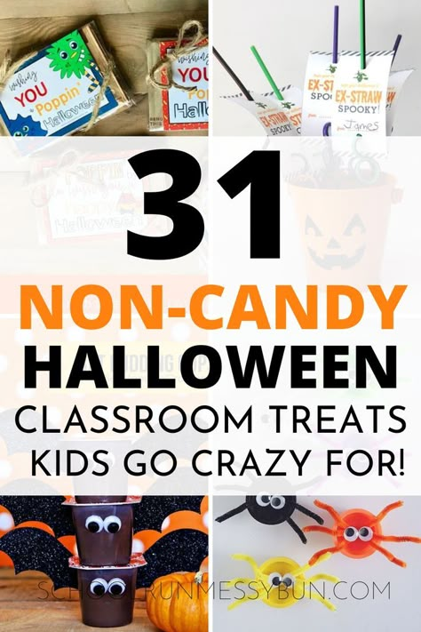 Halloween Party Snacks For School, Easy Class Halloween Treats, Halloween Kids Classroom Treats, Preschool Treats Ideas, Packaged Halloween Snacks For School, Diy Halloween Treats For School, Kids Halloween Class Treats, Halloween Snack For School Party, Halloween Treat For Classroom