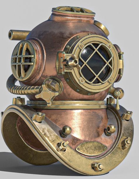 Submarine Aesthetic, Diving Bell, Diver Tattoo, Circus Design, Diving Helmet, Deep Sea Diver, Life Drawing Reference, Motorbike Design, Lighthouse Keeper