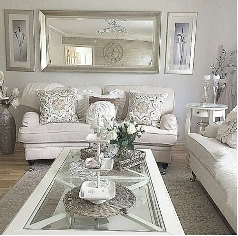 Rustic Glam Living Room, Glam Livingroom, Modern Glam Living Room, Pinterest Living Room, Glam Living Room Decor, Glam Living Room, Modern Glam, Living Room Decor Cozy, White Living Room