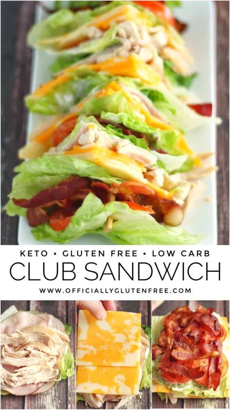 Chicken Club Sandwich, Keto Quiche, Chicken Club, Lettuce Wrap, Resep Diet, Keto Pancakes, Easy Healthy Meal Prep, Makanan Diet, Club Sandwich