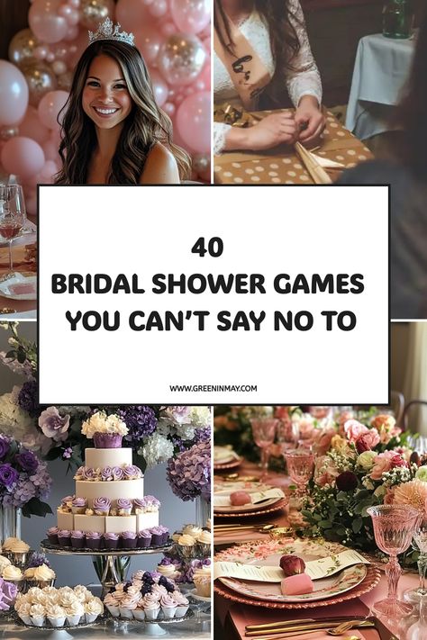 Looking for unique games for bridal showers? Check out these 40 couples shower games and fun icebreakers that will bring energy to your event. These bridal shower ideas and games are sure to create lasting memories. Bridal Shower Minute To Win It Games, Fun Bridal Shower Games Hilarious, Games For Bridal Showers, Interactive Bridal Shower Games, Couples Shower Games, Unique Bridal Shower Games, Disney Love Songs, Bridal Shower Games Funny, Moh Duties