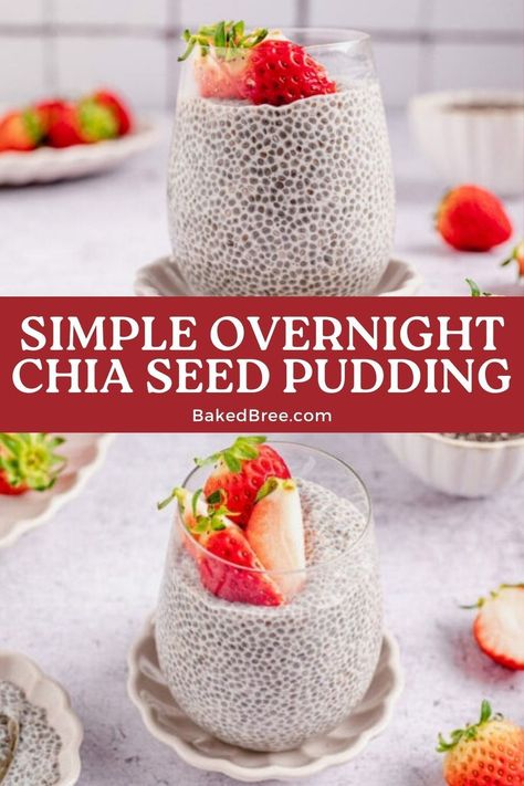 Simplify your breakfast routine with our Quick & Easy Overnight Chia Pudding recipe! Combine chia seeds, almond milk, and optional honey in a jar, chill overnight, and wake up to a ready-to-eat treat. Chia Pudding Jars, Chia Pudding Almond Milk, Chia Seed Pudding Almond Milk, Chia Seeds Almond Milk, Overnight Chia Seed Pudding, Baked Bree Recipe, Chai Pudding, Overnight Chia Pudding, Chia Pudding Breakfast