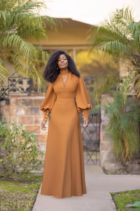 Hourglass Style, Puff Sleeve Maxi Dress, Modest Dresses Fashion, Classy Gowns, Chic Dress Classy, Dinner Dress Classy, African Maxi Dresses, Chique Outfits, Elegant Dresses Classy