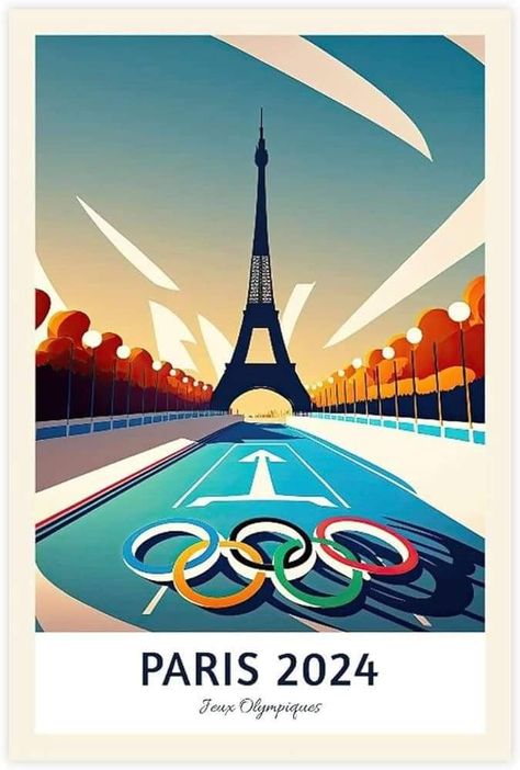 Olympic Poster, Textile Pattern Design Fashion, Olympic Theme Party, Olympic Theme, 2024 Summer Olympics, 2024 Poster, Olympic Party, Tower Games, 2024 Olympics