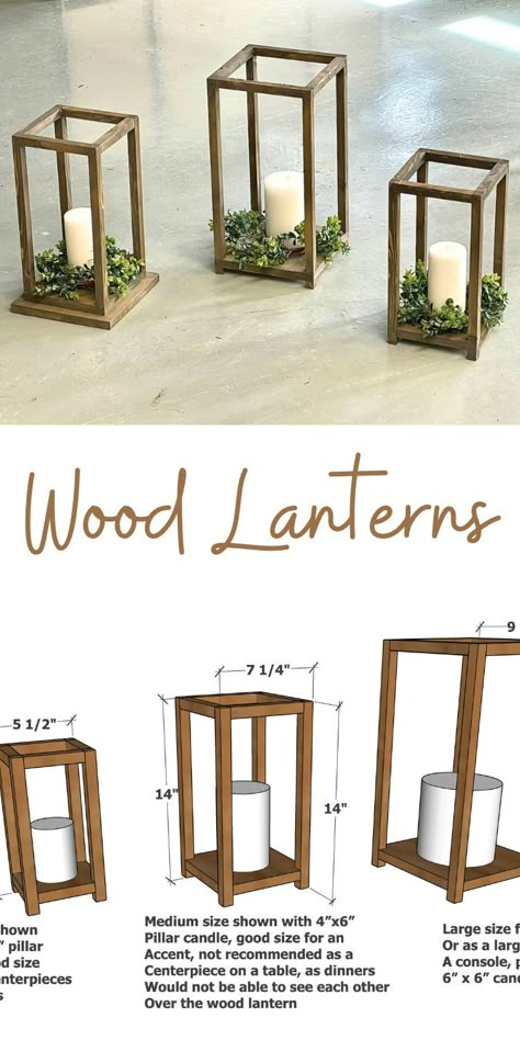 Wood Lantern Centerpiece, Kids Woodworking Projects, Wood Lanterns, Party Table Decor, Lantern Centerpieces, Wood Lantern, Wooden Lanterns, Diy Simple, Party Table Decorations