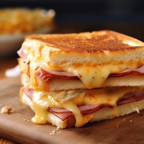 Croc Monsieur, Actifry Recipes, Grilled Ham And Cheese, Making Grilled Cheese, Sandwich Day, Cheese Sandwich Recipes, Grilled Ham, Croque Madame, Ham Sandwiches