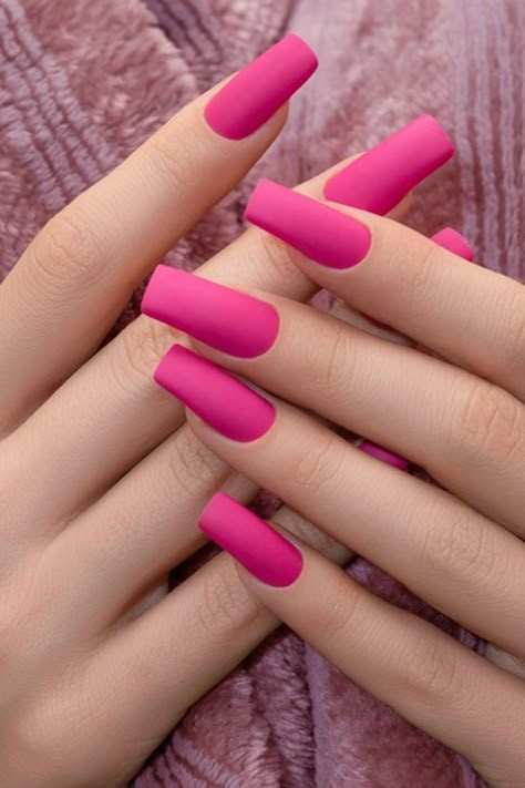 Spring Matte Nail 2024 | Gel, Colors, Designs, and More Matte Nails Valentines Day, Neon Pink Matte Nails, Pink Matte Nails Design, Pink Matte Nails, Pink Nail Art Ideas, Vintage Nail Art, Best Summer Nail Color, Pink White Nails, Matte Pink Nails