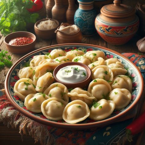 Cooking w/ Culture !! 🍲🌟 Explore the Unique Flavors of Russian Cuisine with Pelmeni! 🌟🍲 Hello, culinary adventurers! Today, let's dive into a beloved staple of Russian cuisine—Pelmeni. These delicious dumplings, filled with seasoned meat, are not just a treat for the taste buds; they're steeped in cultural history, reflecting the traditional family gatherings of Russian society, perfectly embodying the proverb, "A brave man is a castle; a coward is a ruin." Pelmeni Recipe Ingredients: Gro... Cuisines Around The World, Pelmeni Recipe, Russian Pelmeni, Russian Dumplings, Russia Food, Food Around The World, Brave Man, Russian Food, Traditional Family