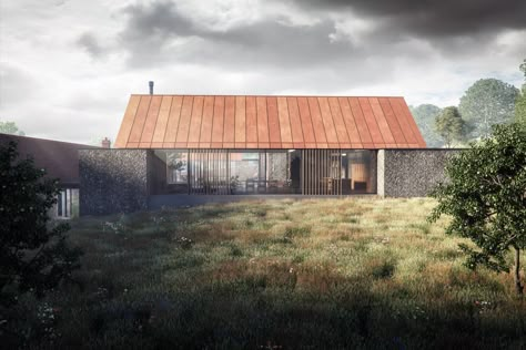 The Barns — AR Design Studio | Contemporary Architects Winchester Ann Bonny, Cornwall House, Rural Houses, Ar Design, Barn Conversions, Contemporary Barn, Barn Renovation, Irish Cottage, Rural House