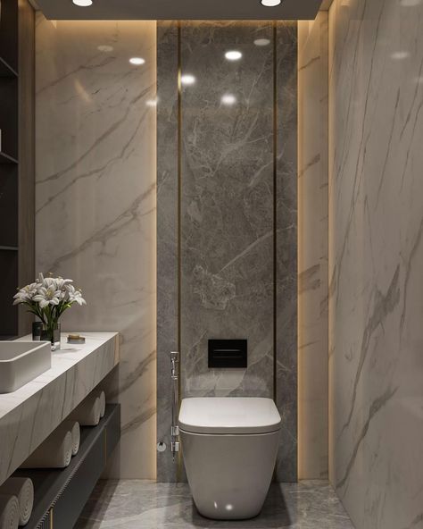 Bathroom Wc Wall Design, Modern Toilet Design Ideas, Tiny Toilet Room Ideas, Toilet Modern Design, Modern Half Bathroom Ideas, Modern Toilet Design, Bathroom Wall Design, Toilet Design Ideas, Toilet Interior Design